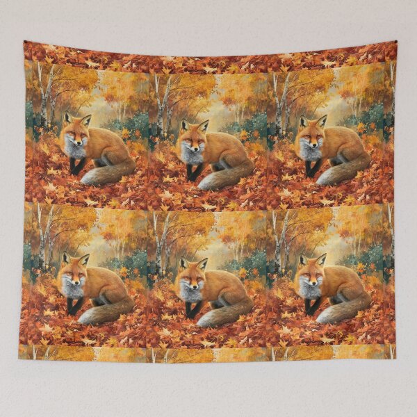 Item preview, Fox Portrait. Fall season, fall fox, vintage fox, fox painting, Paul Gauguin style designed and sold by FoxVibes.