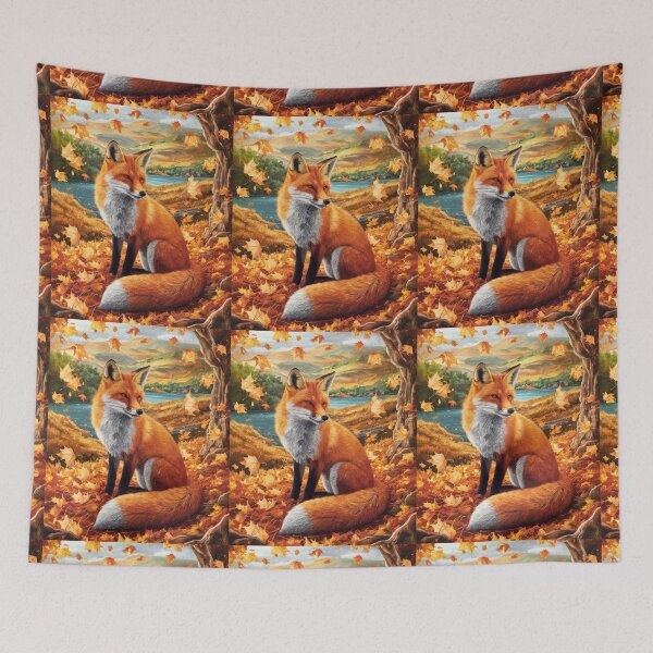 Item preview, Fox Portrait. Fall season, fall fox, vintage fox, fox painting, Paul Gauguin style designed and sold by FoxVibes.