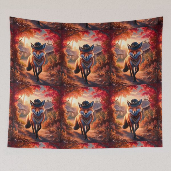 Item preview, Fox Portrait. Fall season, fall fox, vintage fox, fox painting, Paul Gauguin style designed and sold by FoxVibes.