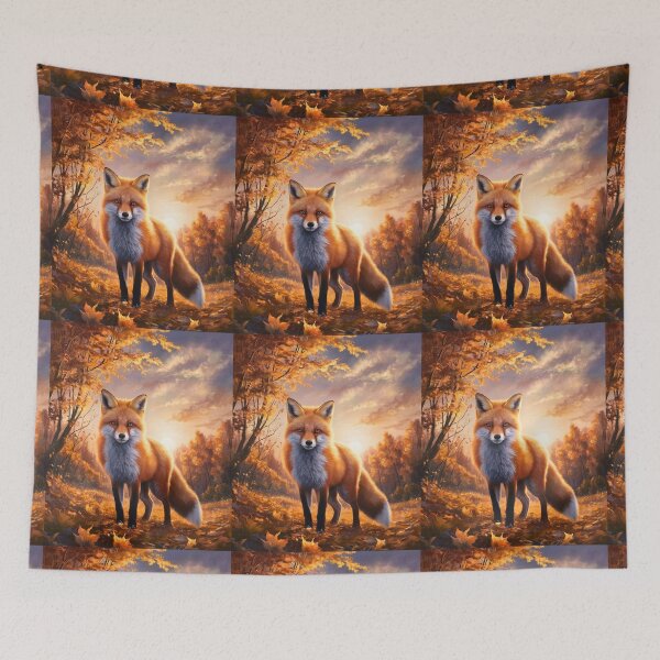 Item preview, Fox Portrait. Fall season, fall fox, vintage fox, fox painting, Paul Gauguin style designed and sold by FoxVibes.