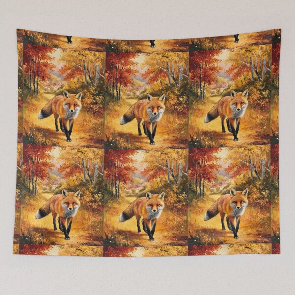 Item preview, Fox Portrait. Fall season, fall fox, vintage fox, fox painting, Paul Gauguin style designed and sold by FoxVibes.