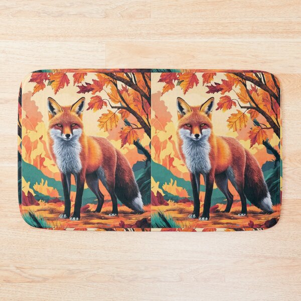 Item preview, Fox Portrait. Fall season, fall fox, vintage fox, fox painting, Paul Gauguin style designed and sold by FoxVibes.