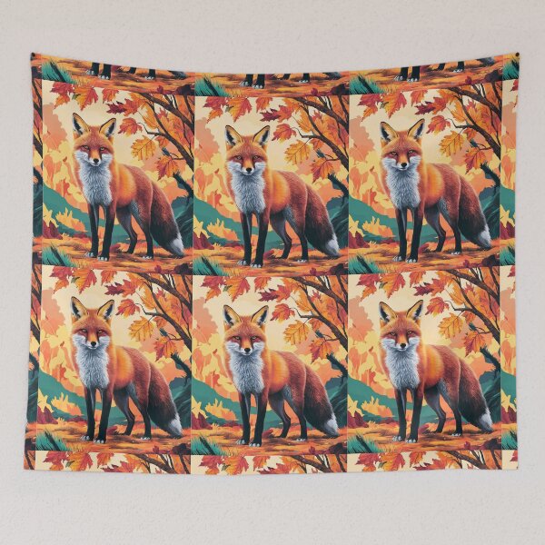Item preview, Fox Portrait. Fall season, fall fox, vintage fox, fox painting, Paul Gauguin style designed and sold by FoxVibes.