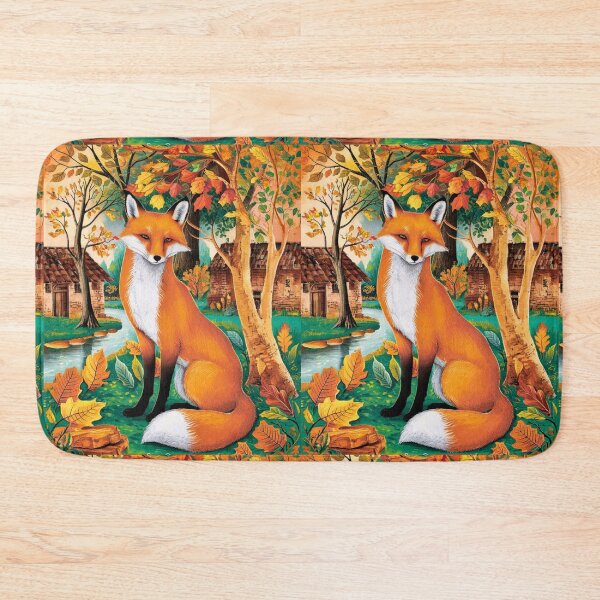 Item preview, Fox Portrait. Fall season, fall fox, vintage fox, fox painting, Paul Gauguin style designed and sold by FoxVibes.
