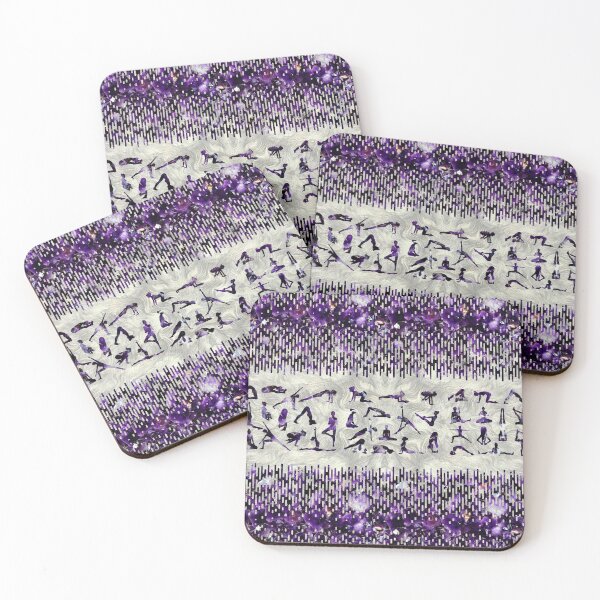 Item preview, Amethyst Yoga Asanas  on mother of pearl designed and sold by Nartissima.