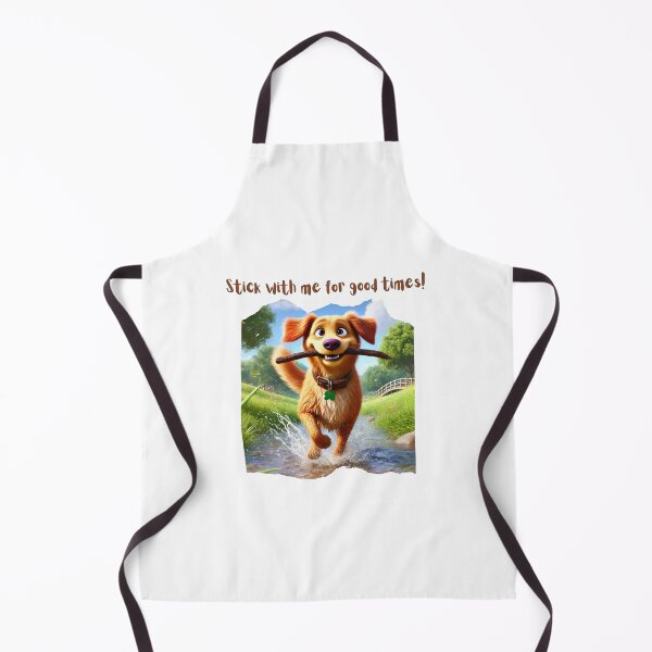 Item preview, Caricatura linda de Golden Retriever: "¡Quédate conmigo para los buenos momentos!" designed and sold by ToonTailsStudio.