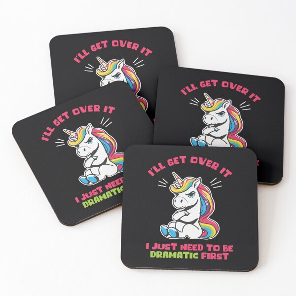 Item preview, I’LL GET OVER IT, I JUST NEED TO BE DRAMATIC FIRST - Snarky Humor, Funny Unicorn, Sarcastic Quote, cheeky vibe humour message, a dose of sarcastic lazy humor with a playful twist funny Saying designed and sold by zenturtlemerch.