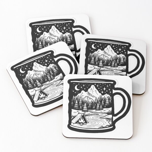 Item preview, Outdoor Camping Mug Sticker designed and sold by NicolasGlowArt.
