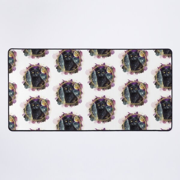 Item preview, Witchy Full Moon Watercolour Style Mystical Black Cat Kitty designed and sold by WildWoodlandWitch.
