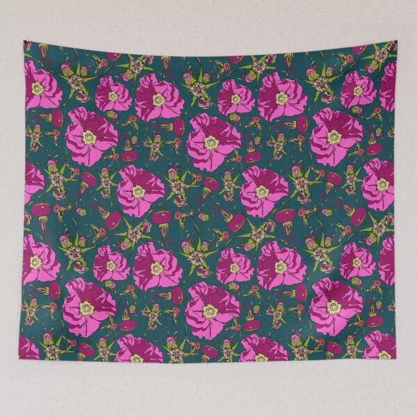 Item preview, Rugosa rose on green designed and sold by Greta Vit.