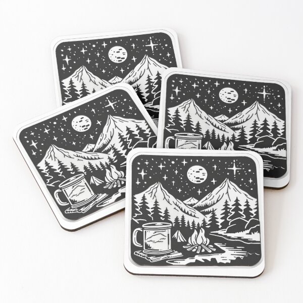 Item preview, Mountains Camping Sticker designed and sold by NicolasGlowArt.