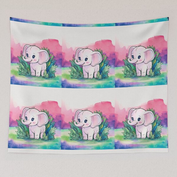 Item preview, Cute Elephant. Little elephant, colorful elephant, elephant drawing designed and sold by ElephantVibes.