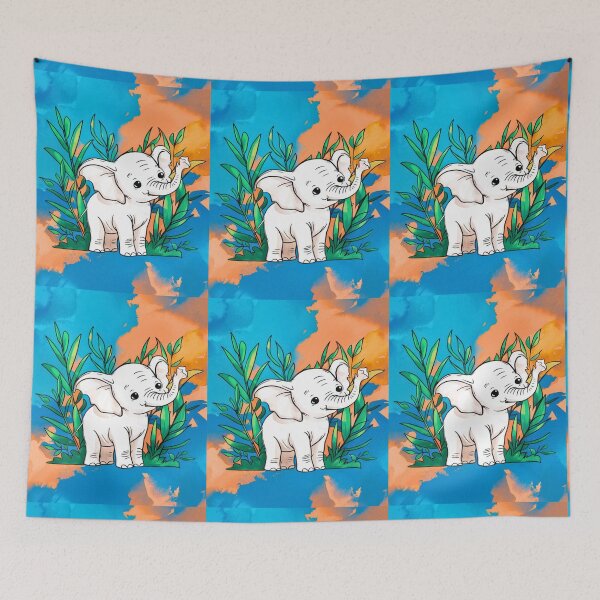 Item preview, Cute Elephant. Little elephant, colorful elephant, elephant drawing designed and sold by ElephantVibes.