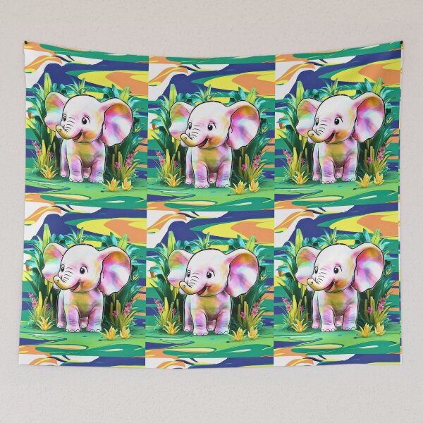 Item preview, Cute Elephant. Little elephant, colorful elephant, elephant drawing designed and sold by ElephantVibes.