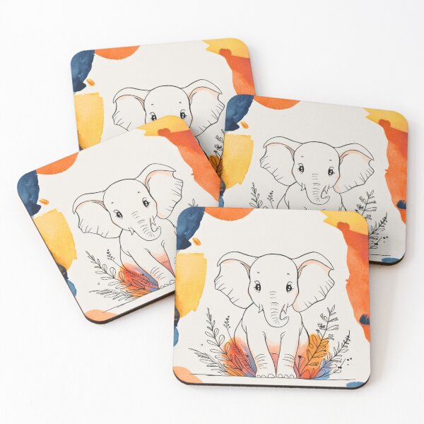 Item preview, Cute Elephant. Little elephant, colorful elephant, elephant drawing designed and sold by ElephantVibes.