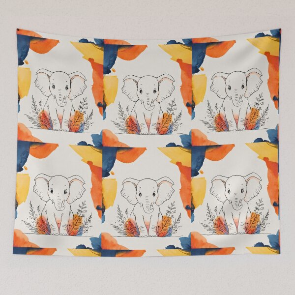 Item preview, Cute Elephant. Little elephant, colorful elephant, elephant drawing designed and sold by ElephantVibes.