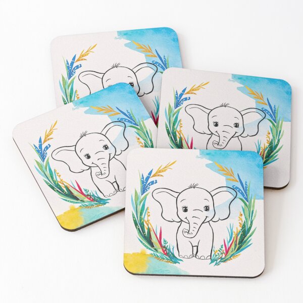 Item preview, Cute Elephant. Little elephant, colorful elephant, elephant drawing designed and sold by ElephantVibes.
