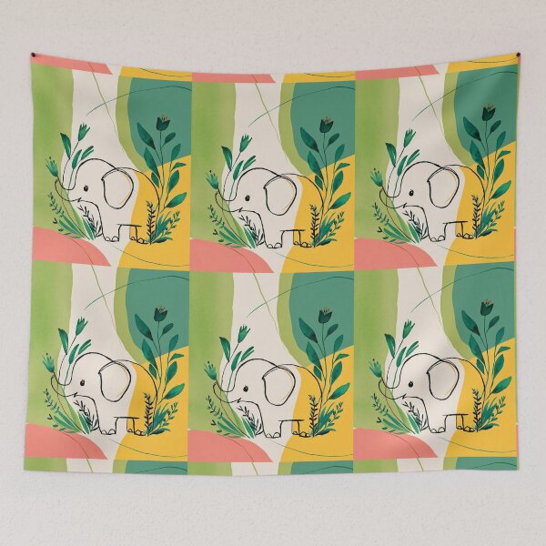 Item preview, Cute Elephant. Little elephant, colorful elephant, elephant drawing designed and sold by ElephantVibes.