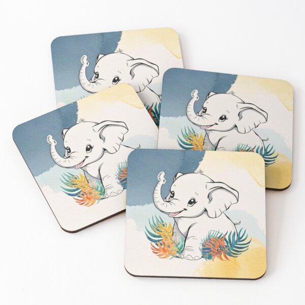 Item preview, Cute Elephant. Little elephant, colorful elephant, elephant drawing designed and sold by ElephantVibes.