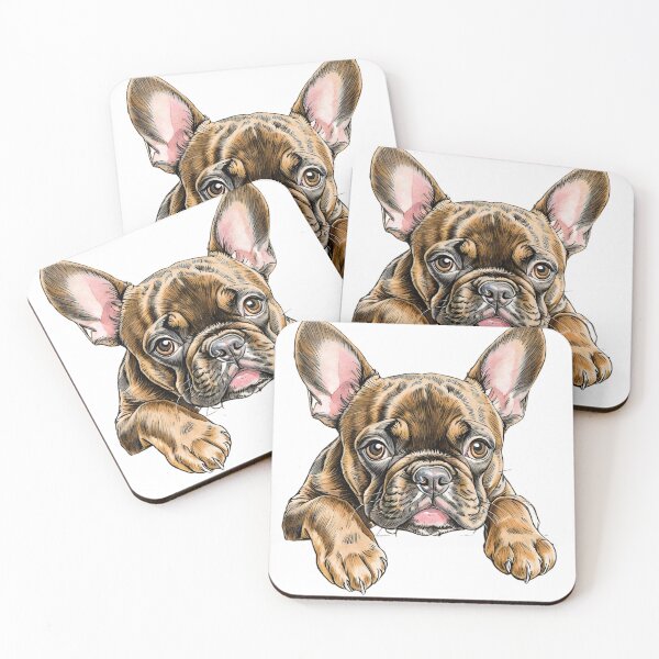 Item preview, Brown Frenchie peaking over the wall designed and sold by Hachiandco.