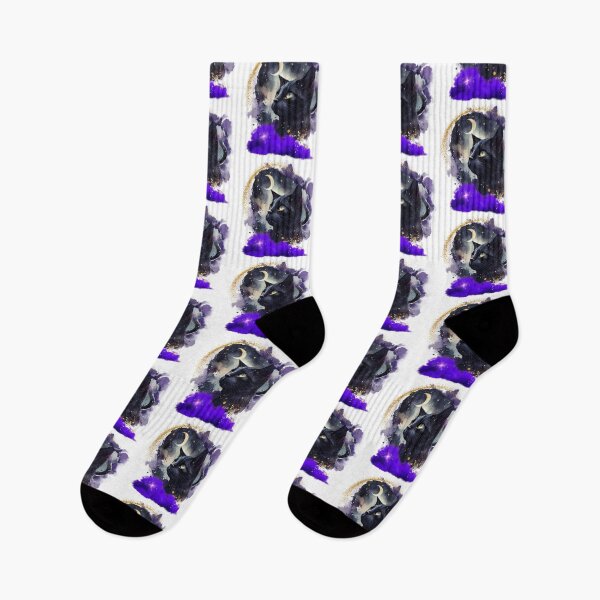 Item preview, Witchy Crescent Moon Watercolour Style Mystical Black Cat Kitty designed and sold by WildWoodlandWitch.