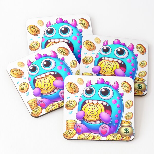 Item preview, Monster eating Bitcoin coins - Cryptocurrency design designed and sold by NoCompetition.
