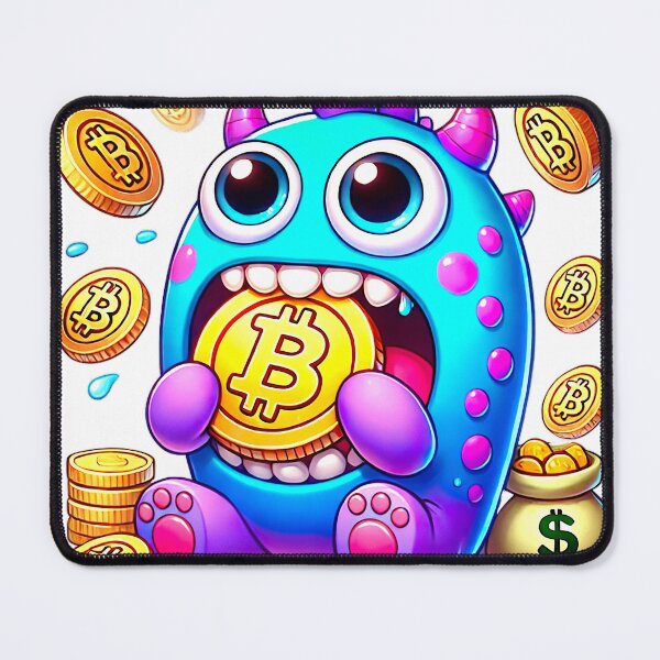 Item preview, Monster eating Bitcoin coins - Cryptocurrency design designed and sold by NoCompetition.