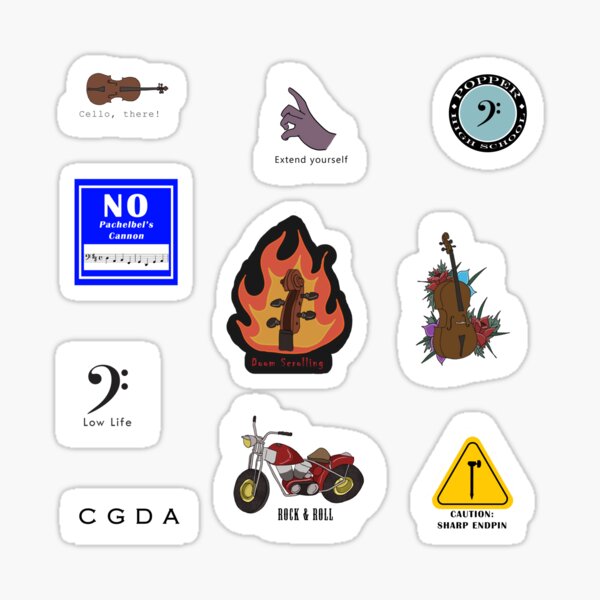 Item preview, Cello Sticker Pack designed and sold by MariaGram.