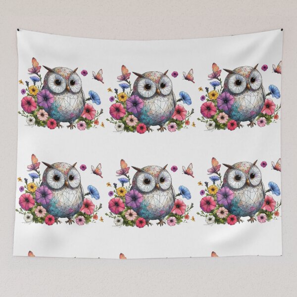 Item preview, Flowers Colorful Growing from Metalic Owl designed and sold by Nanthanon.