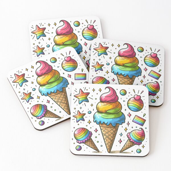 Item preview, Delicious colorful rainbow ice cream designed and sold by kankan22.