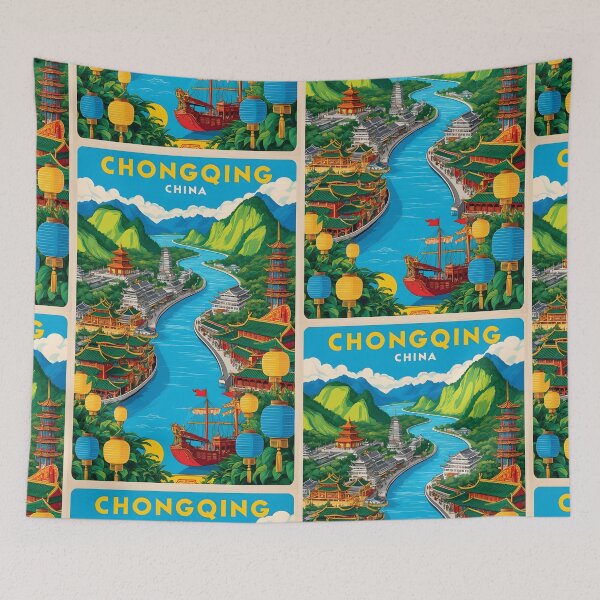 Item preview, Chongqing China Vintage Travel Tourism  designed and sold by TravelersGems.