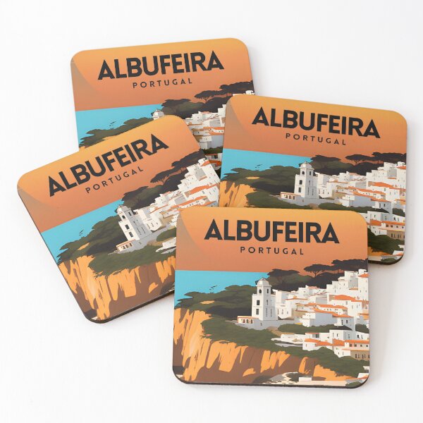 Item preview, Albufeira Portugal Coast Travel Art Poster designed and sold by ZionPosteria.
