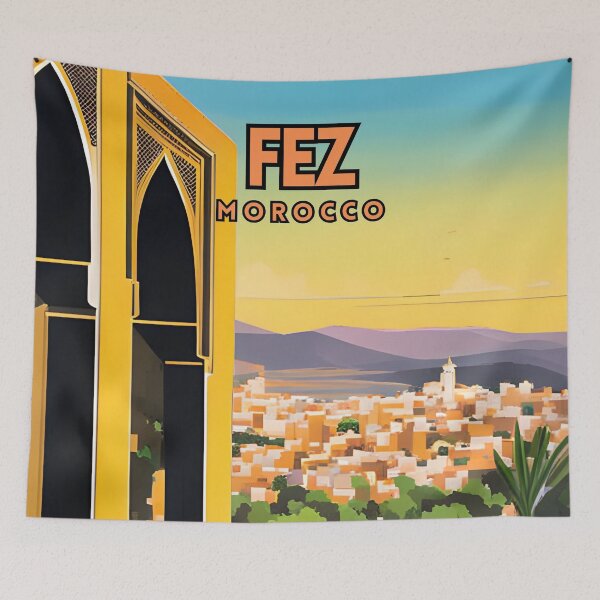 Item preview, Fez Morocco Retro Vintage Travel designed and sold by ZionPosteria.