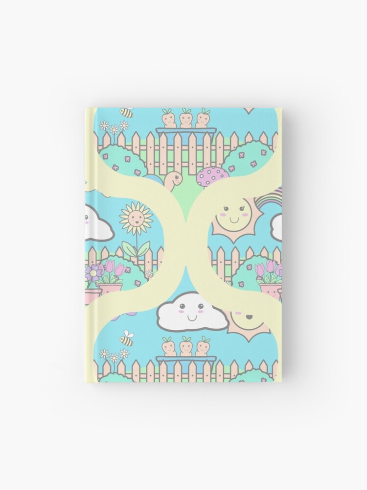 Journal, Cute Pastel Kawaii Garden Retro Ogee designed and sold by Triplicate Limited