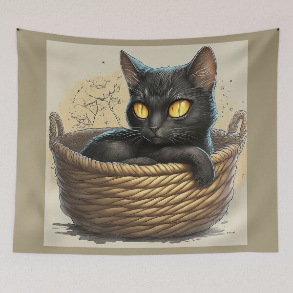 Item preview, Kitty in a Basket designed and sold by kyxur.