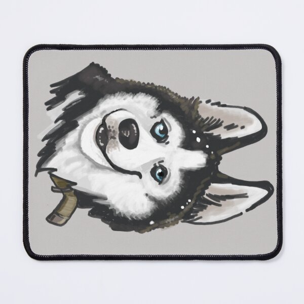 Item preview, Cartoon Face of a Syberian Husky Sticker designed and sold by CreateForDogs.