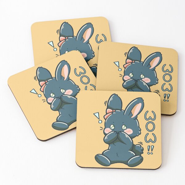 Item preview, Matching Kawaii Surprised Black Rabbit designed and sold by Xiaolan's Art.