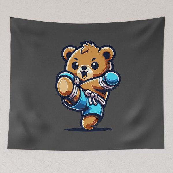 Item preview, Muay Thai Bear Cartoon designed and sold by InwzaDesign.