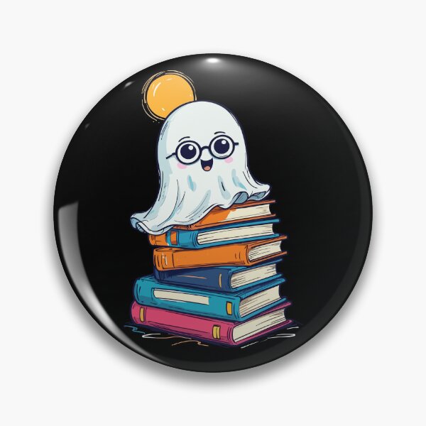 Item preview, Reading Halloween Ghost Cute Bookworm designed and sold by LuminOrb.