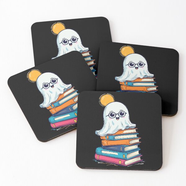 Item preview, Reading Halloween Ghost Cute Bookworm designed and sold by LuminOrb.