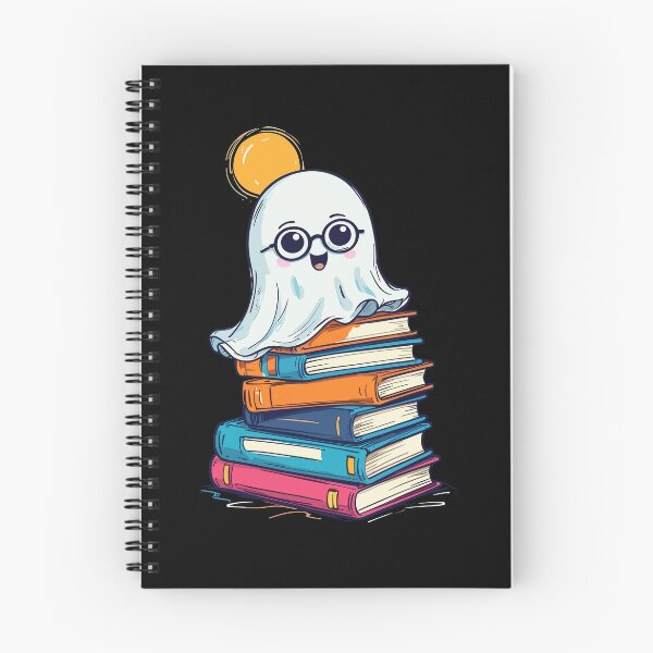 Item preview, Reading Halloween Ghost Cute Bookworm designed and sold by LuminOrb.