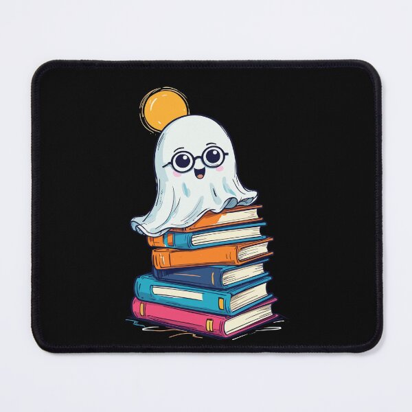 Item preview, Reading Halloween Ghost Cute Bookworm designed and sold by LuminOrb.