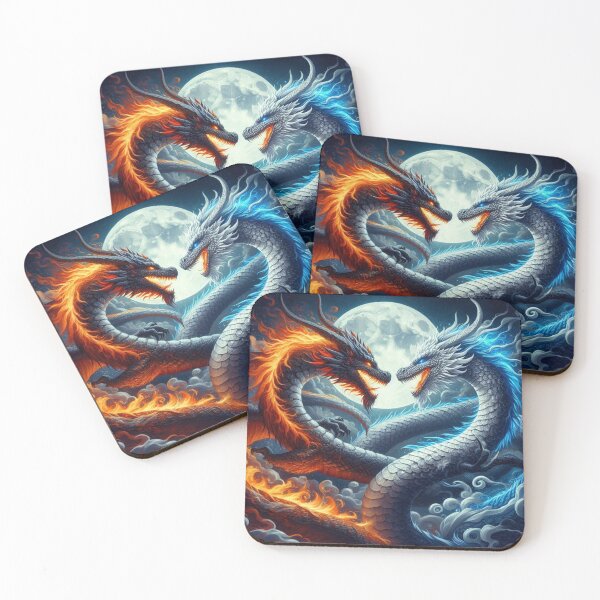 Item preview, Dragons of fire and ice under the full moon. designed and sold by AlonsoAc.