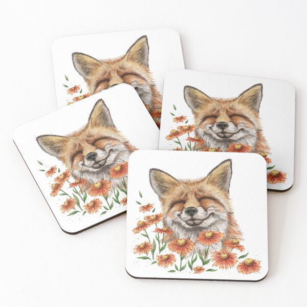 Item preview, Happy fox in flowers designed and sold by ArtbySvetik.