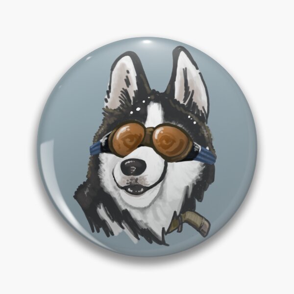 Item preview, Copia de la cara de dibujos animados de un husky siberiano Pegatina designed and sold by CreateForDogs.