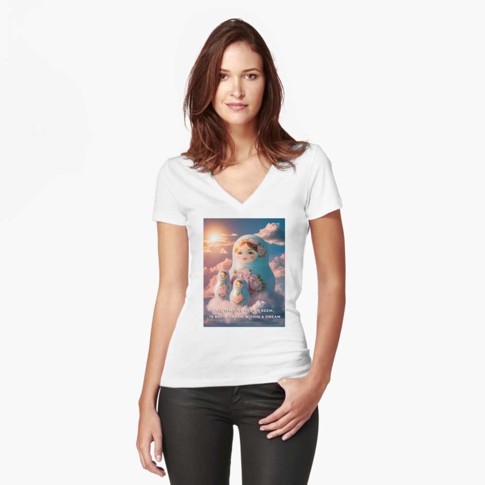Item preview, Fitted V-Neck T-Shirt designed and sold by webtrekker.