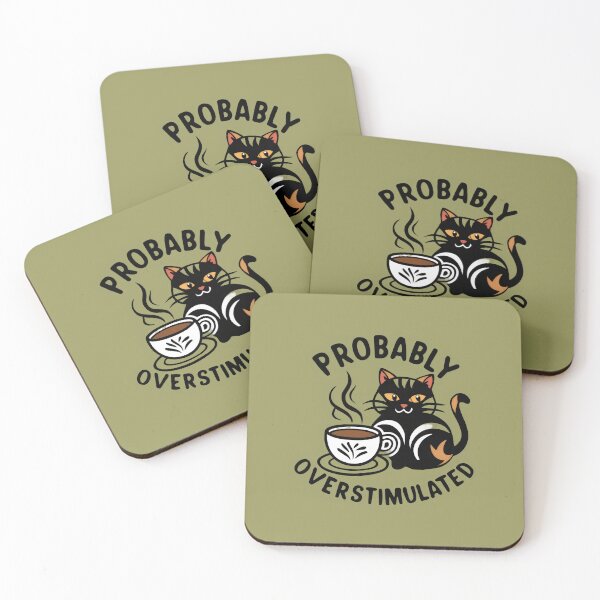 Item preview, Probably Overstimulated: Buzzed Cat Vibes designed and sold by EnchantedDecor.