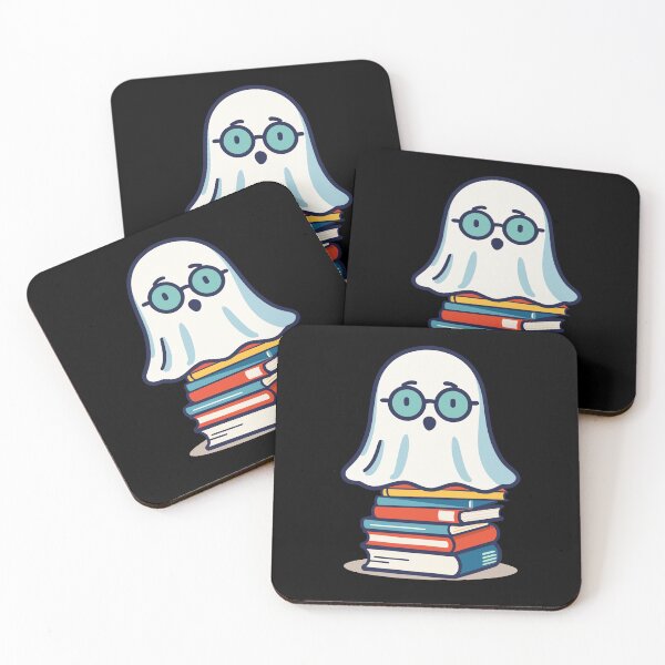 Item preview, Reading Halloween Ghost Cute Bookworm Style designed and sold by LuminOrb.