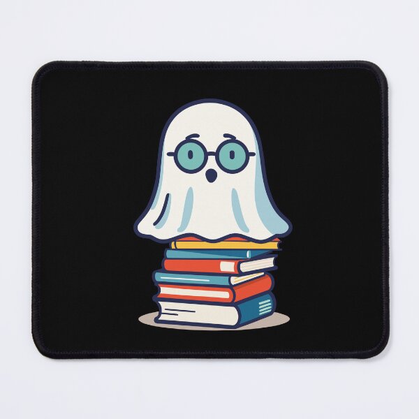 Item preview, Reading Halloween Ghost Cute Bookworm Style designed and sold by LuminOrb.