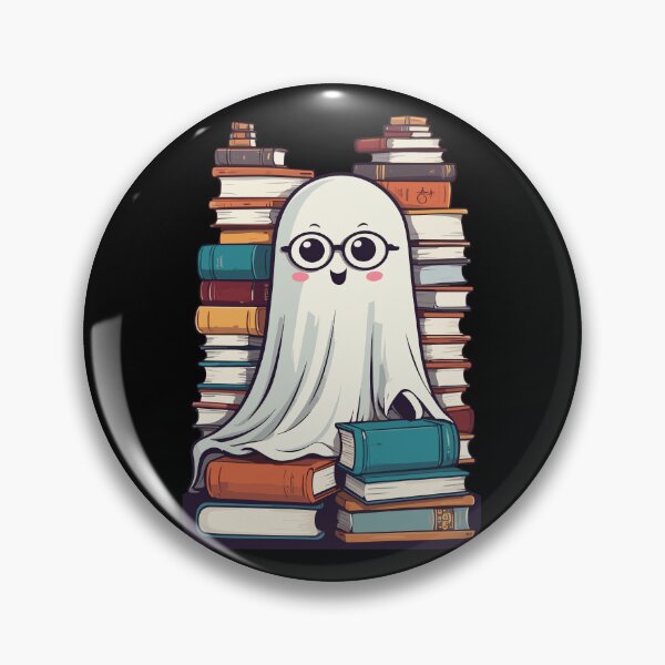 Item preview, Reading Halloween Ghost Cute Bookworm Style designed and sold by LuminOrb.